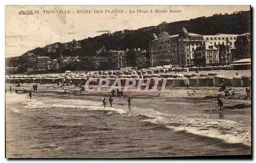 Ansichtskarte AK Trouville Reine des Plages La Plage a Maree haute