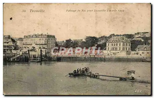 Cartes postales Trouville Passage du Bac pour Deauville a maree basse