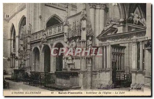 Cartes postales L Yonne Illustree Saint Florentin Interieur de I Eglise Le Jube