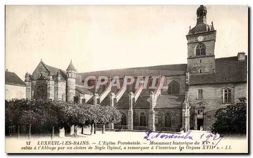 Cartes postales Luxeuil Les Bains L Eglise Paroissiale Monument historique du relie a I Abbaye par un cloitre