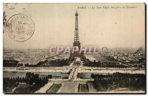 Cartes postales paris La Tour Eiffel vue prise du Trocadero