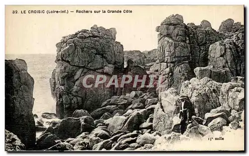 Cartes postales Le Croisic (Loire inf) Rochers sur la Grande cote