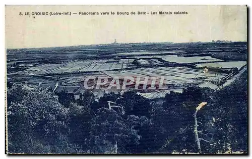 Ansichtskarte AK Le Croisic (Loire inf) Panarama vers le Bourg de Batz Les Marais Salants