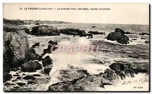 Cartes postales Le Croisic (Loire inf) La Grande cote vers Batz maree montante