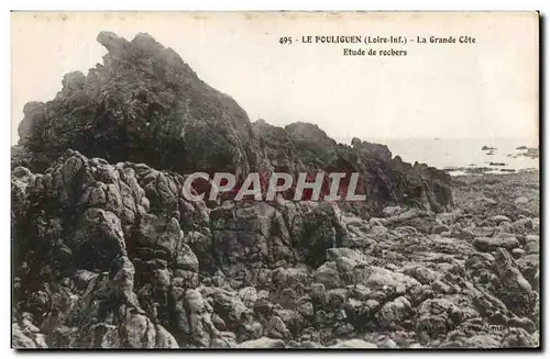 Cartes postales Le Pouliguen (Loire Inf) La Grande Cote Etude de rochers