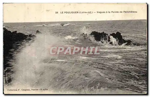 Cartes postales Le Pouliguen (Loire Inf) Vagues a la Pointe de penchateau