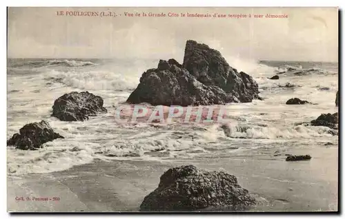 Cartes postales Le Pouliguen Vue de la Grande Cote le lendemain d une tempete a mer demontee