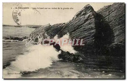 Cartes postales Le Pouliguen Lame brisant sur un rocher de la grande cote