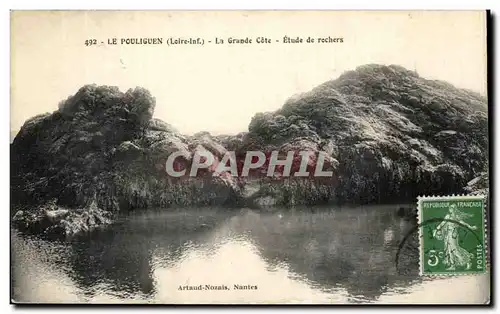 Ansichtskarte AK Le Pouliguen (Loire Inf) La Grande Cote Etude de rochers