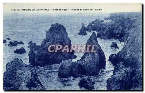 Cartes postales Le Pouliguen (Loire Inf) Grande Cote Roches et bord de Falaise