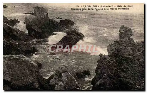 Cartes postales Le Pouliguen (Loire Inf) Baie du Scall Rochers pris de la falaise a la maree montante