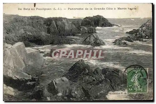 Cartes postales Le Pouliguen (Loire Inf) Panorama de la Grande Cote a Maree haute