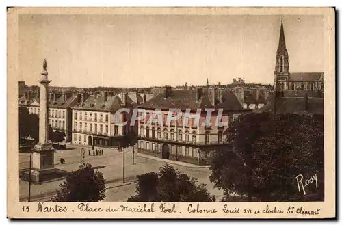 Cartes postales Nants Place du Marechal Foch colonne Louis XV