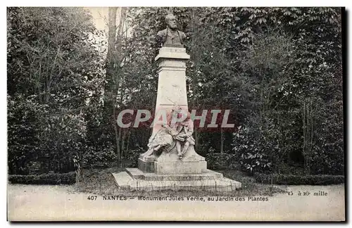 Cartes postales Nantes Monument Jules Verne au Jardin des Plantes