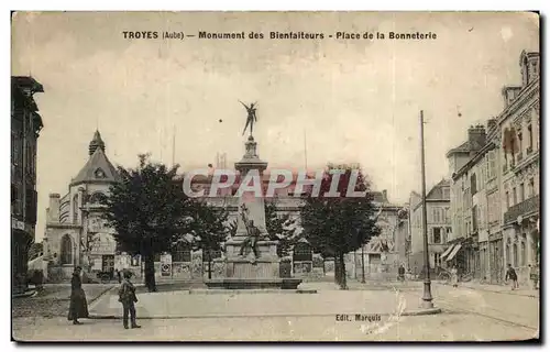 Cartes postales Troyes Monument des Bienfaiteurs Place de la Bonneterie