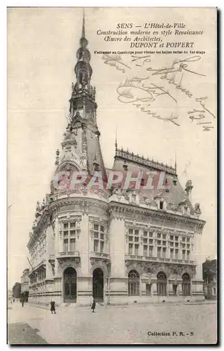 Cartes postales Sens L Hotel de Ville Construction moderne en style Renaissance