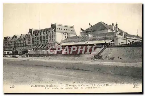 Ansichtskarte AK Cabourg La Plage le Casino et le grand Hotel The Beach the casino and Grand Hotel