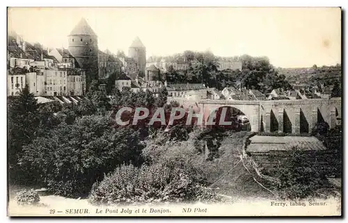 Ansichtskarte AK Semur Le Pont Joly et le Donjon