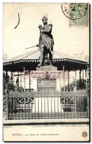 Ansichtskarte AK Nantes Statue du General Cambronne Napoleon