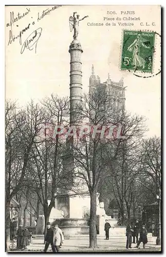 Cartes postales Paris Place du Chatelet Colonne de la Victoire