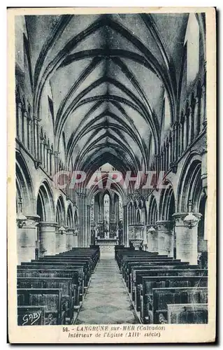 Cartes postales Langrune sur Mer (Calvados) Interieur de I Eglise (XIII sicele)