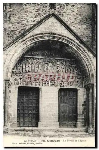 Ansichtskarte AK Aveyron Conques Le Portail de I Eglise