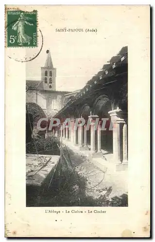 Cartes postales Saint Papoul (Aude) L Abbaye Le Cloitre Le Clocher