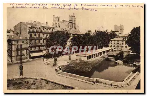 Cartes postales Narbonne (Aude) Le canal et la cathedrale St Just