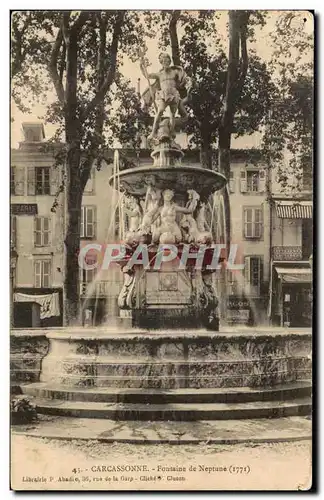 Ansichtskarte AK Carcassonne Fontaine de Neptune