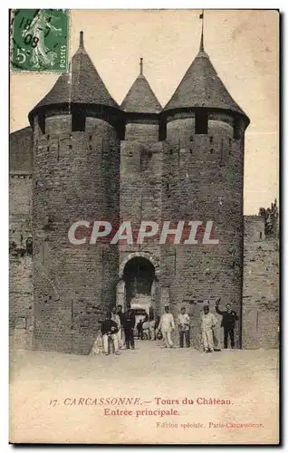 Ansichtskarte AK Carcassonne Tours du Chateau Entree principale