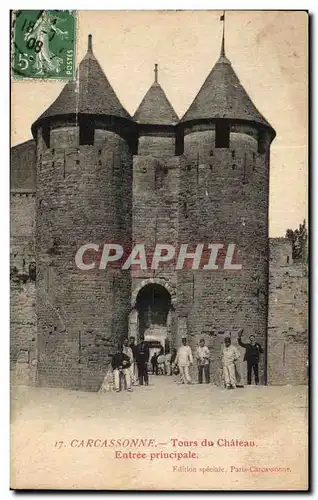 Cartes postales Carcassonne Tours du Chateau Entree principale