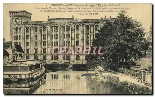 Cartes postales Nogent sur Seine (Aude) Les grands Moulins Sassot Freres sur le bras Lavoir Patissier