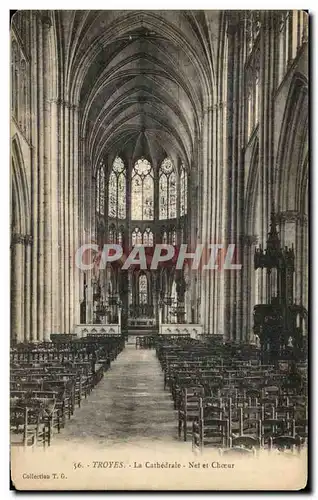 Ansichtskarte AK Troyes La Cathedrale Nef et Choeur