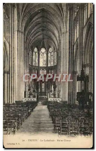 Cartes postales Troyes La Cathedrale Nef et Choeur