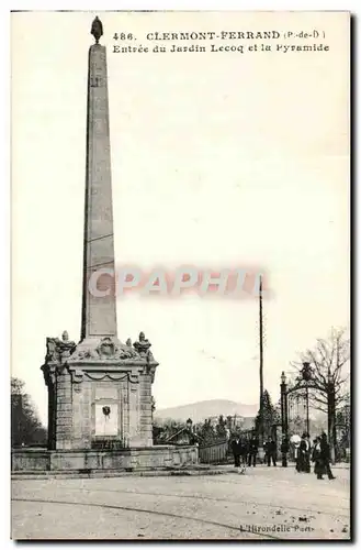 Cartes postales Clermont Ferrand Entree du Jardin Lecoq et la Pyramide