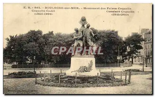 Ansichtskarte AK Boulogne Sur Mer Monument des Freres Coquelin cadet Moliere