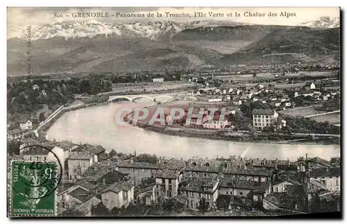 Cartes postales Grenoble Panorama de la Troche I lle Verte et la Chaine des Alpes