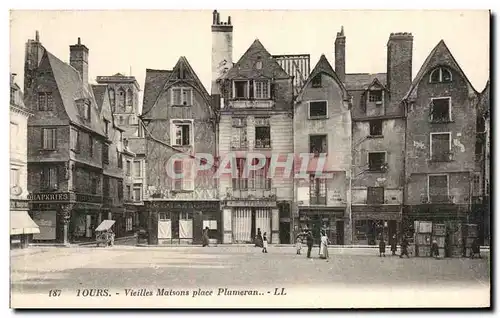 Cartes postales Tours Vieilles Maisons place Plumeran