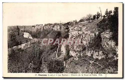 Cartes postales Courcay Les Rochers Chemin de la Doue et l Indre