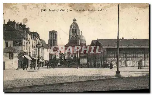 Cartes postales Tours Place des Halles