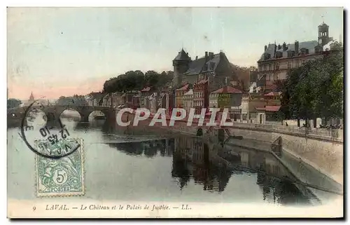 Cartes postales Laval Le Chateau et le Palais de Justice