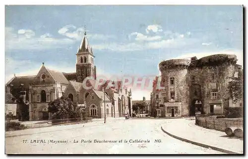Cartes postales Laval La Porte Beucheresse et la Cathedrale