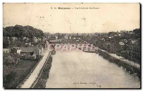 Ansichtskarte AK Mayenne Vue Generale des Quais