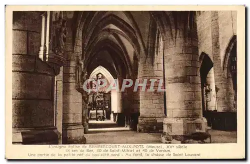 Cartes postales L insigne eglise de Renbercourt Aux Pots Une partie de la petite nef du bas cote