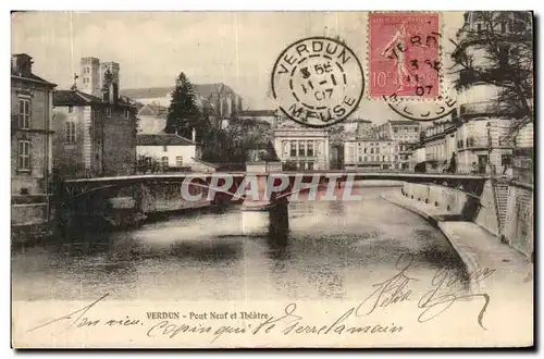 Cartes postales Verdun Pout Neuf et Theatre