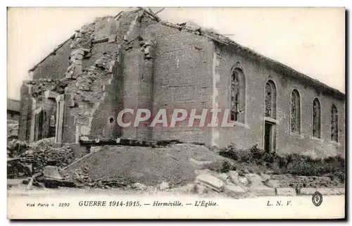 Cartes postales Guerre Hermeville L Eglise Militaria