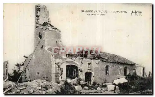 Cartes postales Guerre Hennemont L Eglise Militaria