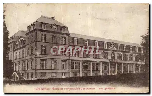 Ansichtskarte AK Flers (Orne) Ecole de I Immaculee Conception Vue generale