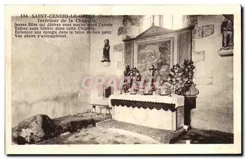 Ansichtskarte AK Saint Ceneri Le Gerei (Orne) Interieur de la Chapelle