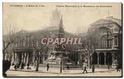 Ansichtskarte AK Avignon L Hotel de Ville I Opera Municipal et le Monument du Centenaire